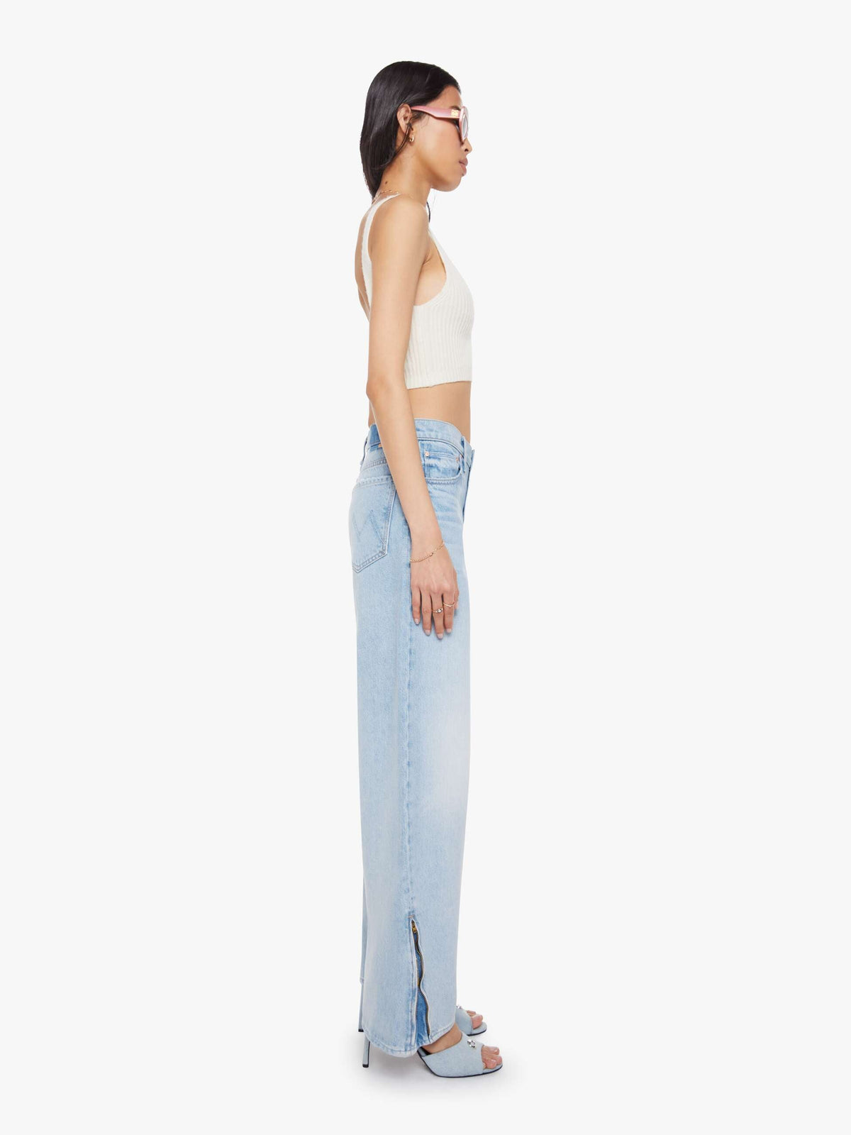 Mother Denim The Zip Raquette Cardigan Fluff Back
