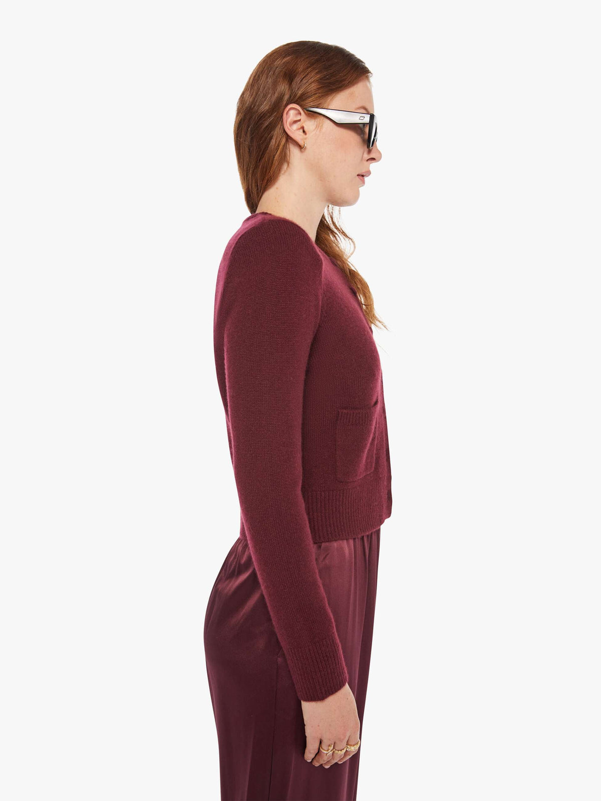 Mother Denim SABLYN Emilia Cardigan BORDEAUX