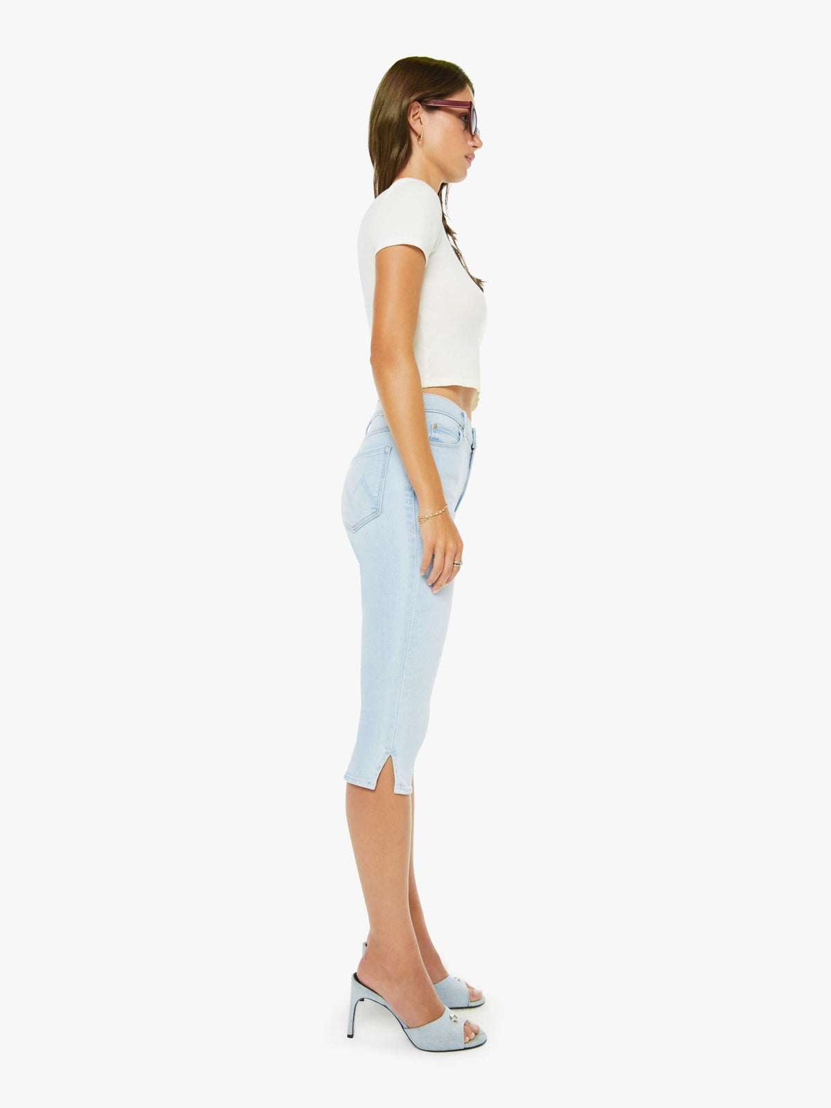 Mother Denim The Quick Dip Roseboom Ballerina And Almond Cream