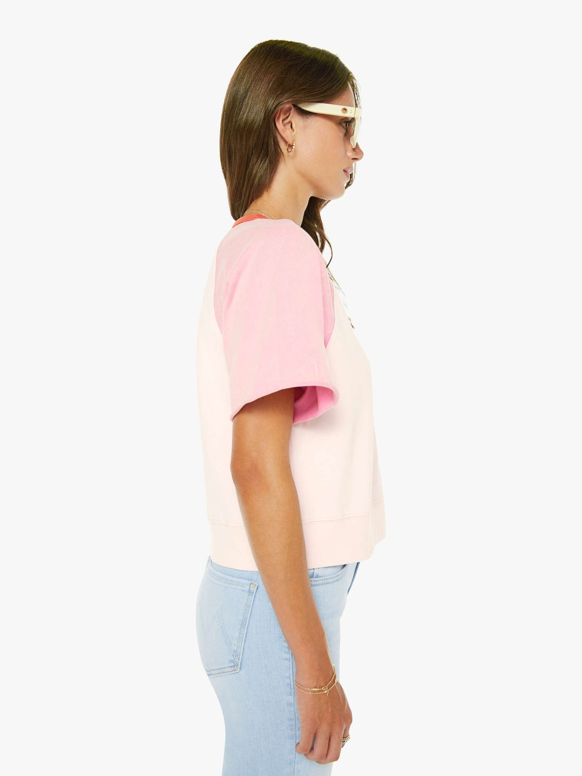 Mother Denim The Quick Dip Roseboom Ballerina And Almond Cream